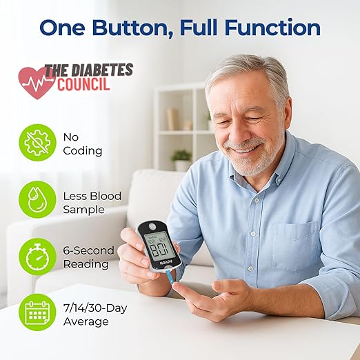 AUVON Blood Glucose Monitor Kit for Accurate Test, Diabetes Testing Kit with 100 Glucometer Strips, 100 30G Lancets and Lancing Devices, DS-W Portable Sugar Test Kit, No Coding