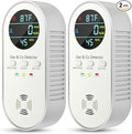 Carbon Monoxide Detectors - Natural Gas Leak Detector - 5-in-1 Carbon Monoxide Detectors Plug in - CO Detector Battery Backup with Brightness & Volume Adjustment for Home/RV/Travel/Camping (2 Packs)