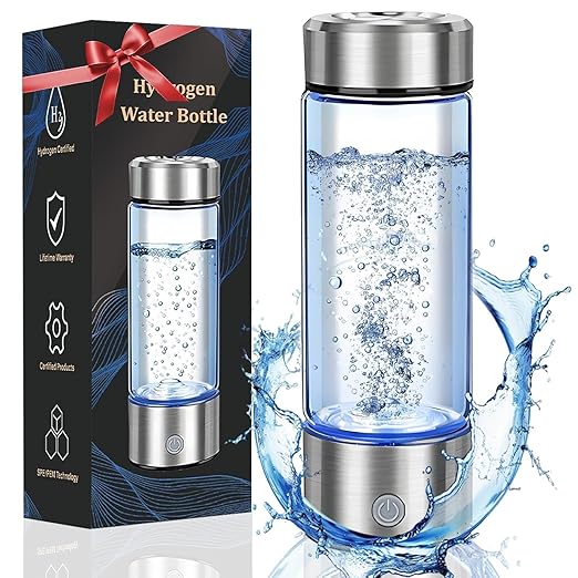 2026 Upgrade Hydrogen Water Bottle, Portable Hydrogen Water Ionizer Machine -SPE PEM Tech, Rechargeable Hydrogen Rich Water Glass Bottle for Travel, Gifts for Women, Christmas Gifts, Gifts Idea