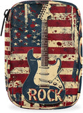 American Flag Guitar Abstract Travel Pill Organizer Box Weekly Portable Pill Case Daily Pills 7 Day Small Birth Control Pills Container Removable Compartments for Medicine Vitamins Fish Oil