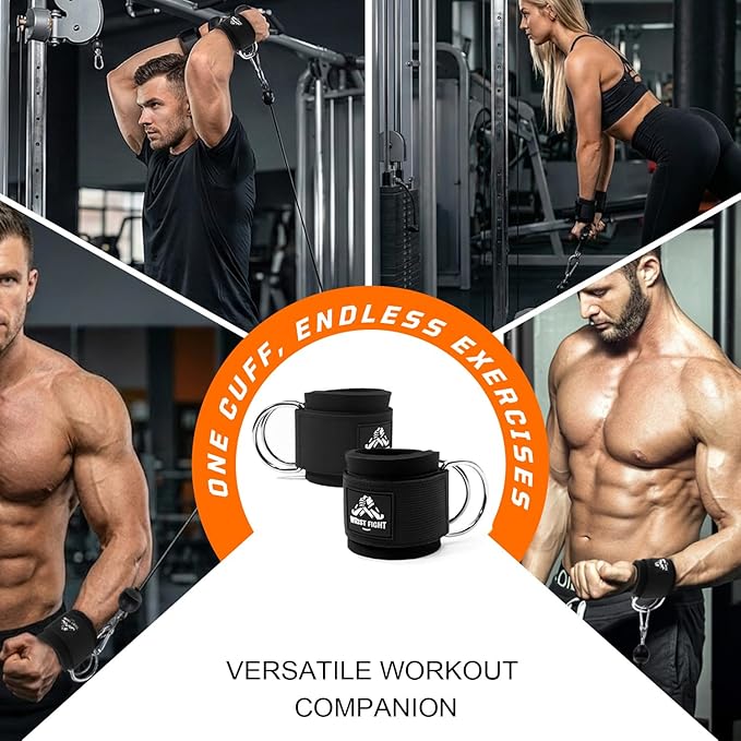 Wrist Cuffs with Dual D-Rings – Secure & Comfortable Support for Cable Machine Workouts, Lateral Raises, Arm Strength Training, and Triceps Exercises