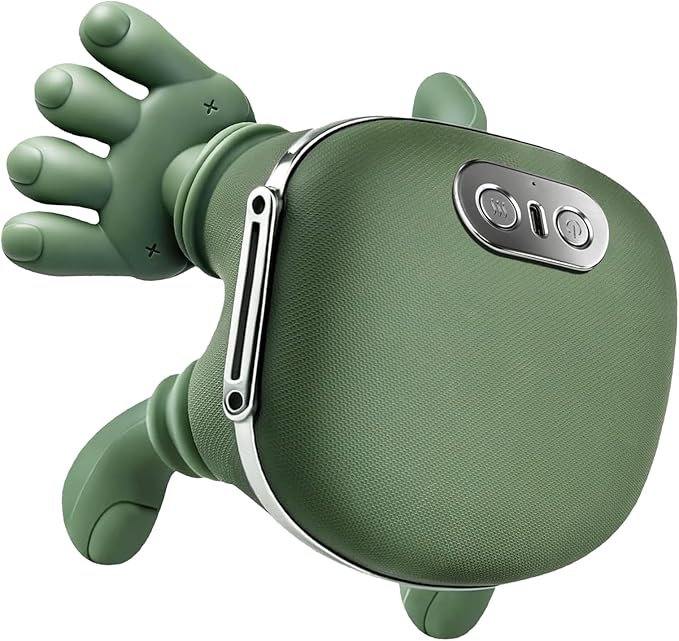 Bionic Neck Massager with Adjustable Heat, Portable Deep Tissue 4D Kneading Electric Shoulder Massager, Compact Design with Soft Silicone Massage Heads for Relaxation and Comfort