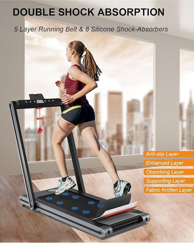Walking Pad Treadmill - Treadmills for Home & Office - Portable Treadmill with Remote Control, LED Display, 265 LB Capacity, Space-Saving Compact Treadmill for Walking, Jogging, and Running