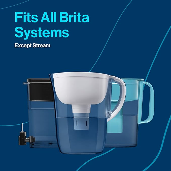 Brita XL Water Filter Dispenser for Tap and Drinking Water with 3 Elite Filters, Reduces 99% Of Lead, Lasts 6 Months Each, 27-Cup Capacity, BPA Free, Black