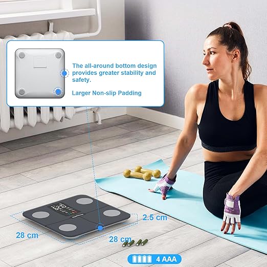 Smart Scale for Body Weight – Large Backlit Display Ultra‑Precise Bathroom Weight Scale with 15 Body Composition Metrics, App Sync Bluetooth & Multi‑User Profiles, FSA&HSA Eligible