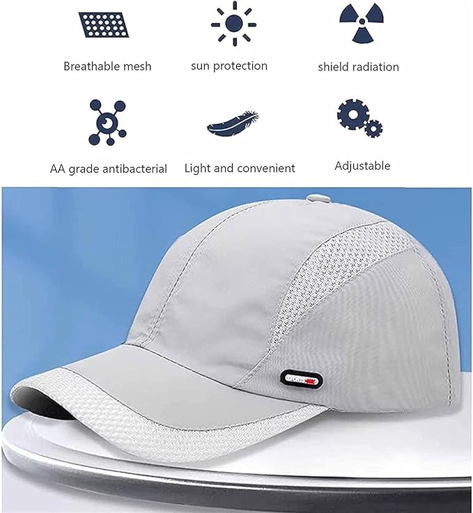AMUCK EMF Protection Cap,5G WiFi Anti Radiation Protection Baseball Cap Effective 99.99% Shielding Breathable Hat (Color : Gray, Size : One Size)