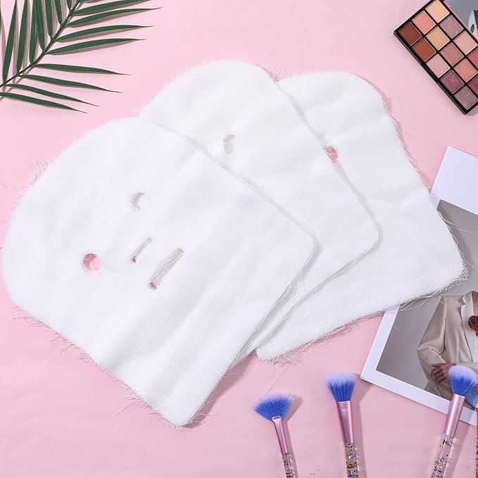 100 Pieces Pre-Cut Gauze Face Masks, Cotton Face Gauze for High Frequency Gauze Pad Soft Facial Gauze Face Pads for Women Beauty Salon SPA Skin Care DIY Mesh Face Care (White)