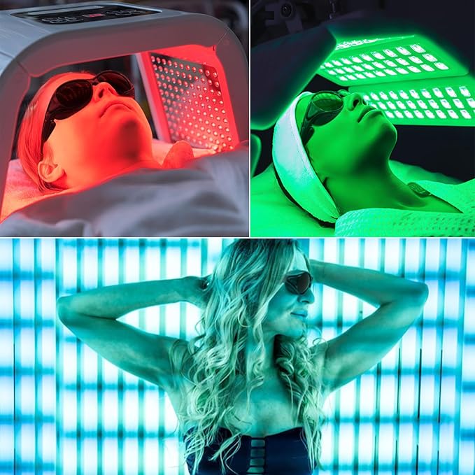 Red Light Therapy Glasses - 99.9% Near-IR Blocking, Anti-Red Light for Home Use Facial Devices | Comfort Safety Glasses for SPA Equipment at Home and Tanning at Gym or Beach, ANSI Z87.1 Certified