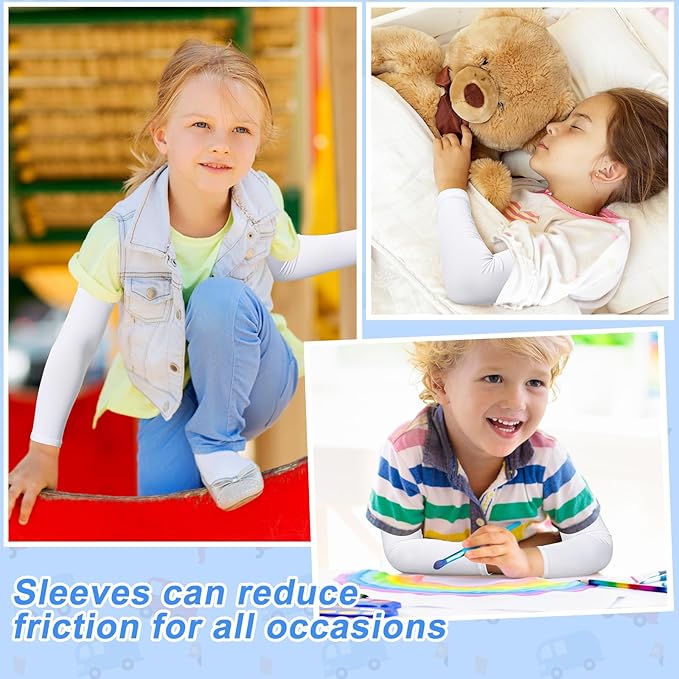 Eurzom 8 Pairs Eczema Sleeve for Kids Toddler Elastic Arm Sleeves Soft and Does Not Hurt the Skin UV Protection