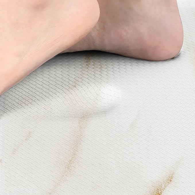 Arttown Marble Anti-Fatigue Kitchen Rug Set of 2 Golden Gold Modern Cushioned Floor Standing Mat Waterproof Non-Slip Mat and PVC Ergonomic Comfort Foam Rug