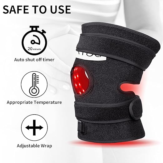 Red Light Therapy Device for Joint Pain Relief, 880nm Infrared Light Therapy Wearable Adjustable Wrap for Knee Elbow, Home Use Led Light Therapy Pads