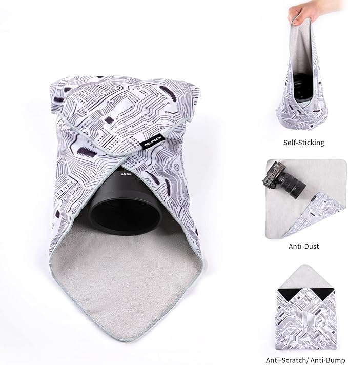 PGYTECH Protective Wrap, Anti-scratch Lens Wrap, Lens Protector, Magic Self-Adhesive Cloth Protective Wrapper for DSLR/Camera/Phone/Accessories