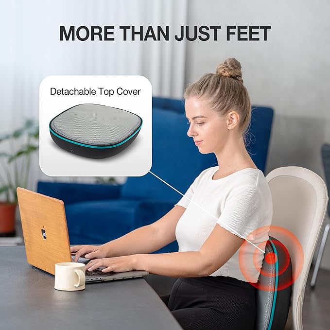 2-in-1 Shiatsu Foot and Back Massager with Heat, Foot Warmer Heating Pad for Circulation and Pain Relief, Plantar Fasciitis, Adjustable Kneading Massagers, Gifts for Women,Men
