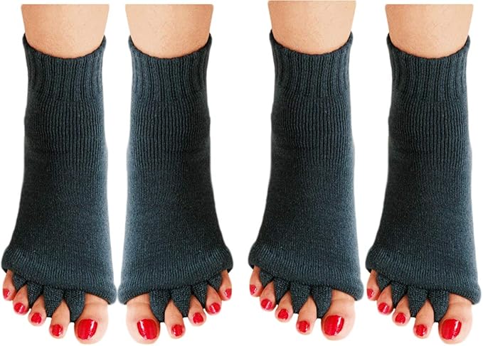 Toe Separator Yoga Gym Sports Massage Foot Alignment Socks 2 Pairs