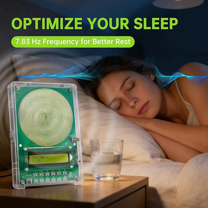 Frequency Generator for Healing | 7.83Hz Schumann Resonance Frequency Generator | Adjustable 0.01Hz–200kHz Sound Therapy Device with Acrylic Case for Sleep, Meditation & Relaxation