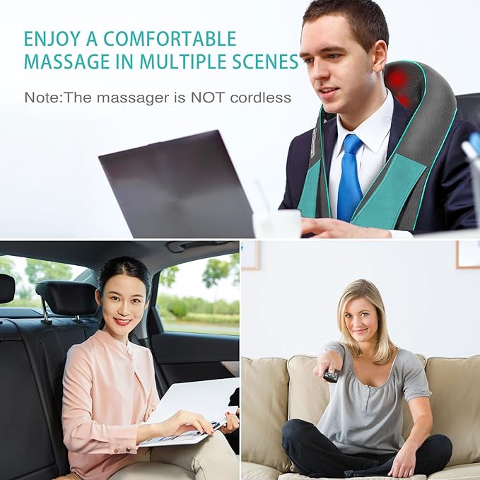 AERLANG Fathers Day Dad Gifts Neck Massger,Shiatsu Neck and Back Massager with Heating Neck and Shoulder Massager Deep Kneading Pillow for Massage Use Gifts for Women Men Dad Mom(NOT Cordless)