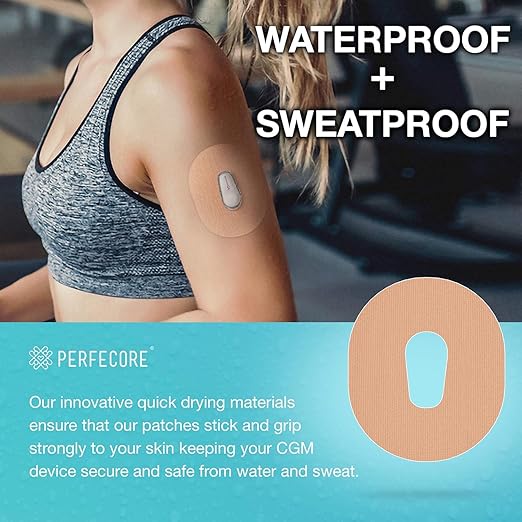 Adhesive Bandage Patches Compatible with Dexcom G6 (30-Pack Set) – Waterproof, Sweatproof Continuous Glucose Monitor Sensor Cover Tape for Sensitive Skin