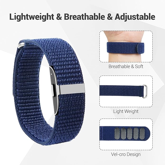Nylon Loop Replacement Strap Compatible with Hume Health Band, Soft Breathable Adjustable Sport Wristband for Fitness Tracker, Women & Men