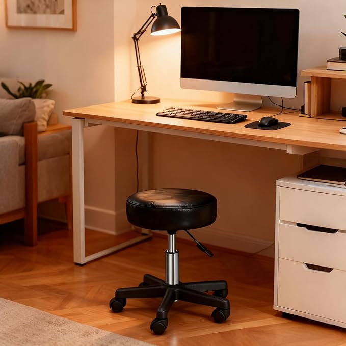 ZENY Adjustable Swivel Stool Chair Hydraulic Rolling Stool for Beauty Salon Massage Spa Medical Tattoo Drafting, Black