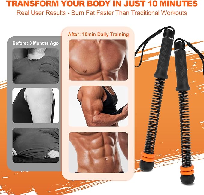 Adjustable Weighted Ropeless Battle Ropes for Home Gym, Heavy Duty Portable Workout Rope for Strength Building & Low-Impact Cardio, Fitness Equipment for Men & Women with HIIT Training