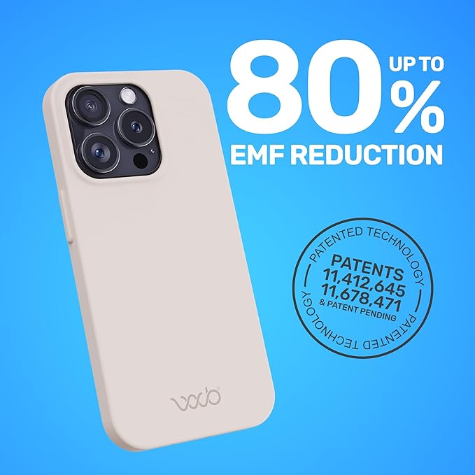 WAVEBLOCK EMF Protection Silicone iPhone Case Compatible with iPhone 15 Pro, Radiation Blocker, 5G Shield Reduction, Lightweight, USA Patented and Tested in FCC Lab, Stone