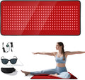 Red Light Therapy Mat for Full Body, Foldable 340 LEDs Near Infrared Light Therapy Pad, 660nm& 850nm 2in1 LEDs Light Blanket, High end Leather, 5 Power Levels UP to 65W, 29.6'x14''