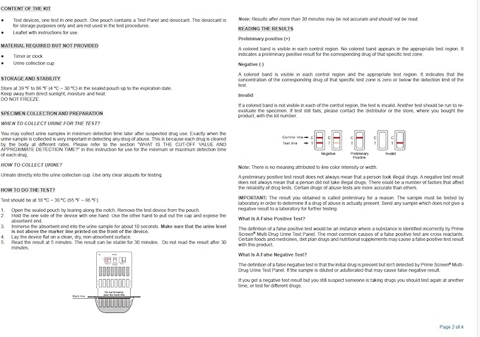 [5 Pack] Prime Screen 12 Panel Urine Test (AMP,BAR,BZO,COC,mAMP,MDMA,MOP/OPI 300,MTD,OXY,PCP,TCA,THC) - WDOA-7125