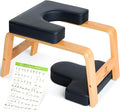 Yoga Headstand Bench, Stand Yoga Chair for Balance Training, Core Strength Building, Upside Down Chair for Relaxation, Handstand Trainer Inversion Chair for Home Gym (Wood Black)