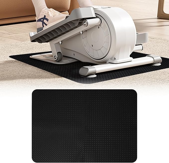 Double-Sided Non-Slip Workout Mat for Elliptical Machine, 23.6" x 17" Stepper Mat for Under Desk Ellipticals & Pedal Exercisers, Stability & Floor Protection, Compatible with Vibration Plate
