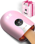 Hand Massager with Heat and Compression : Cordless Heated Hand and Wrist Massager for Palm, Fingers, and Comfort Relief – 4 Modes 6 Intensities, Portable Rechargeable, Wife Husband (Pink)