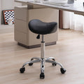 Saddle Stool, Swivel Saddle Stools with Wheels, Adjustable Rolling Stool 18"-26", Faux Leather Rolling Saddle Stool for Salon, Massage, Clinic, Lab, Office (Black, 1PCS (18"-26"))