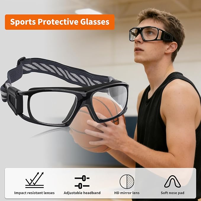 Sport Glasses for Men Women Basketball Football Sport Goggles Anti Fog Shock Collision Wearable Glasses