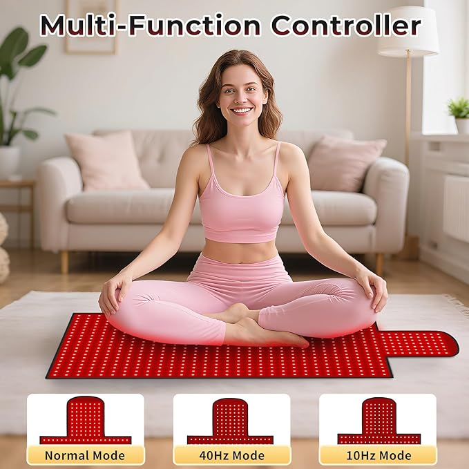 LITDUCK Body Red Light Therapy Mat, Eligible Red Light Therapy Blanket, 2in1 LEDs(660nm& 850nm), Premium Leather, Adjustable Timer & Intensity 36.3"*15.8"