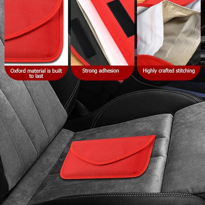 2PCS Faraday Bags for Car Key and Cell Phone, Signal Blocking Bag, Faraday Key Fob Protector, Universal Cell Phone Privacy Card Protection Car Accessories for Anti-Thefting (Red)
