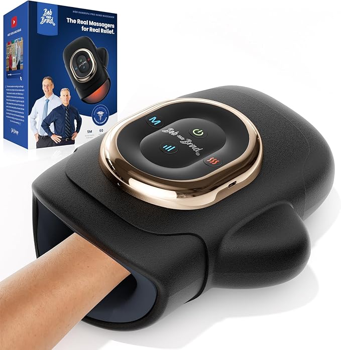 BOB AND BRAD Hand Massager with Heat and Compression, Individual Fingers, FSA-HSA Eligible, Cordless HandSpa Pro Hand Massager for Arthritis and Carpal Tunnel, Pain Relief, 5 Intensity Settings