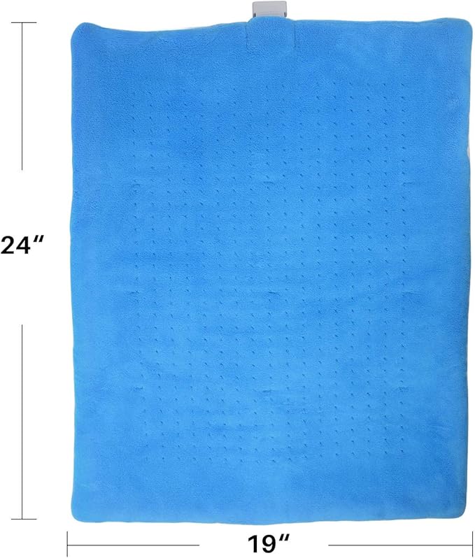 Weighted Heating Pad Fast-Heating Technology for Back/Waist/Abdomen/Shoulder/Neck Pain and Cramps Relief - Moist and Dry Heat Therapy with Auto-Off Hot Heated Pad by GOQOTOMO (19*24", Blue)