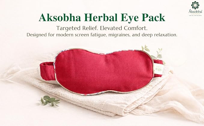 Migraine Eye Mask for Puffy Eyes – Microwaveable Hot and Cold Therapy Eye Pack with Adjustable Strap, Washable Removable Cover, Reusable Cotton Eye Compress for Sinus Pressure