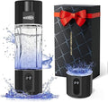 Hydrogen Water Bottle Generator, 8000PPB Ultra Hydrogen Water Ionizer Generator -Upgrade SPE & PEM Tech, 7OZ Portable High Concentration Hydrogen Rich Water Machine, Food-Grade PC Black