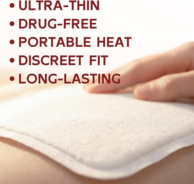 Menstrual Heating Patch for Period Cramps – 8 Hour Wearable Heat Pad, Discreet 3-Panel Design, Drug-Free Warm Relief, Botanical Infused, 5 Count