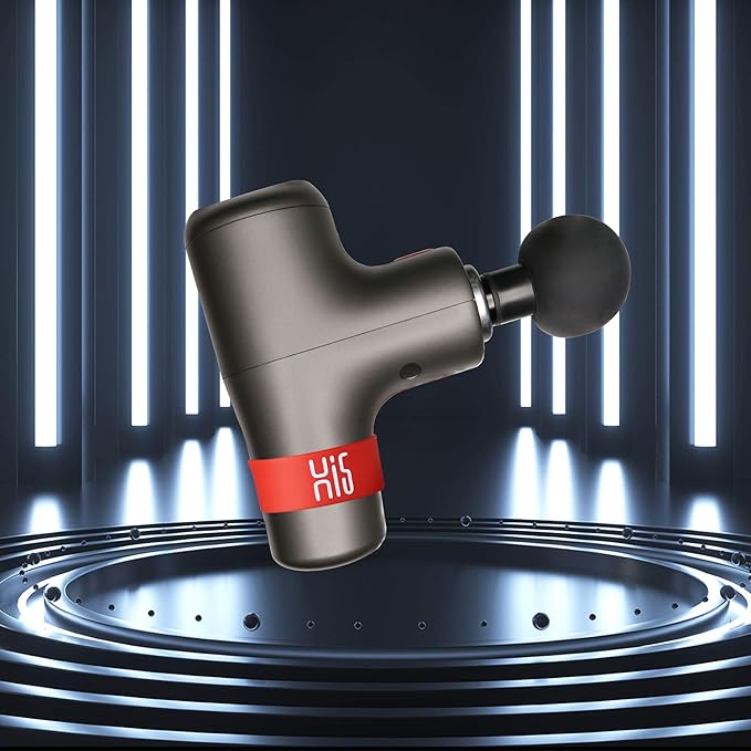 Master Massage General Vibration Mini Massage Gun with 6 Levels Speed, 4 Head Attachment and 3 Color Options with Fashionable Hard Carrying Case Charcoal
