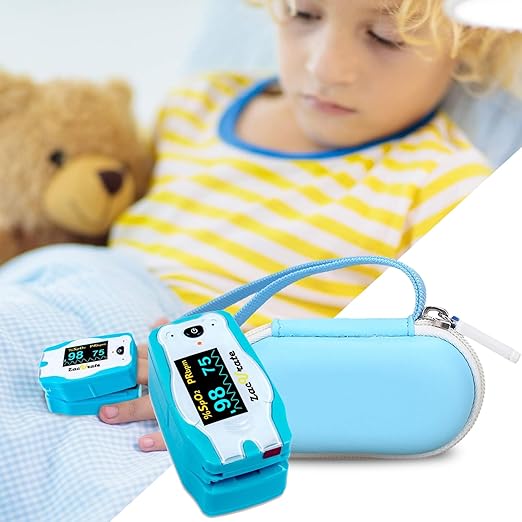 Fingertip Pulse Oximeter Case for Zacurate for HealthTree for Vibeat Children Digital Fingertip Pulse Oximeter Blood Oxygen Saturation Monitor (Blue-Case Only) (Black)