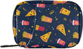 Cute Navy Blue Fast Food Travel Pill Organizer Case Box Container Weekly Portable Vitamin Medicine Holder Storage Bag with Zipper Removable