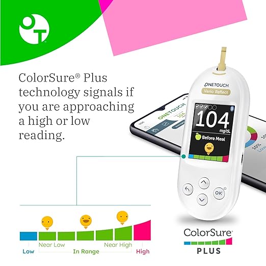 OneTouch Verio Test Kit - Includes Verio Reflect Blood Glucose Meter, 30 Lancets, Lancing Device, & 30 Test Strips - Diabetes Care Supplies