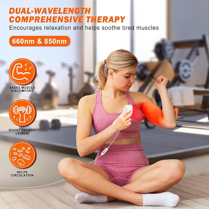 SAVILER® Red Light Therapy Device, 660nm & 850nm Handheld Infrared Red Light for Face and Body, Compact & Portable LED Red Light Bulb for Skin Joints Muscles