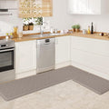 WISELIFE Cushioned Anti Fatigue Floor Mat, Thick Non Slip Water Resistant Kitchen Rug, Heavy Duty Foam Standing Mat for Kitchen, Office, Desk, Sink, Laundry (17.3"x28"+17.3"x60")