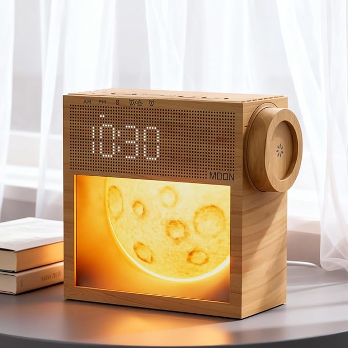 Sound Machine Alarm Clock with Sunrise Gentle Wake-Up Light, White Noise Machine with 20 Soothing Sounds for Sleeping, Dual Alarms, Snooze, Timer, Dimm Night Light for Bedroom, Gifts for Women