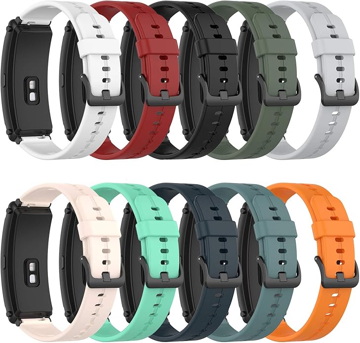 FitTurn 16mm Quick Release Watch Band for FITVII Slim Fitness Tracker Replacement [10 Pack] Colorful Silicone Wristband Adjustable Accessory Bands Strap for FITVII Slim Fitness Tracker