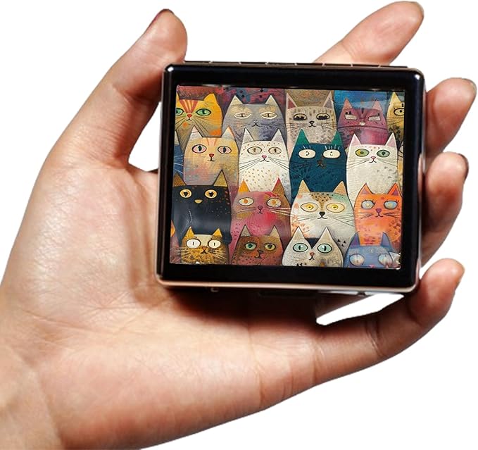 Cute and Portable Metal Pill Organizer – 8 Compartments, Elegant Chrome Finish, Ideal for Travel and Daily Use (Colorful Cat Faces)