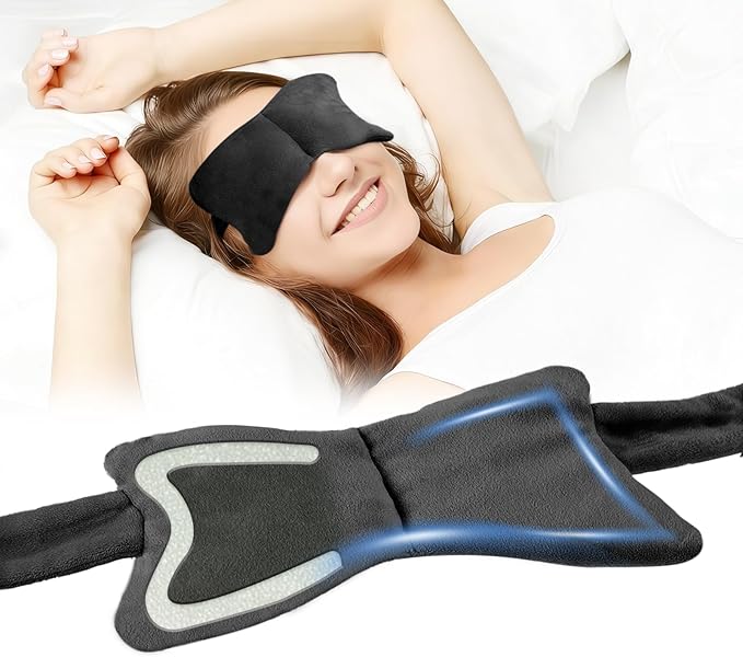SPRING SEAON Weighted Eye Mask with 100% Patented Light Blocking Design for Men and Women, Velvet Gravity Eye Mask with Adjustable Head Circumference for Sleeping, Airplane, Travel, Gifts for Wife