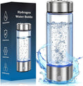 Hydrogen Water Bottle Generator - Portable Hydrogen Water Ionizer Machine SPE PEM Tech, Rechargeable Hydrogen Rich Water Glass Bottle for Home Gym Office and Travel Hydrogen Bottle
